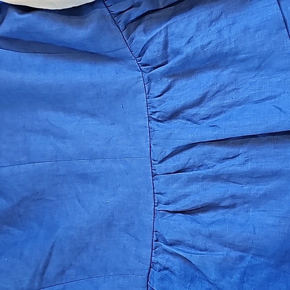 2 STUNNING CECE CROP LINEN BLAZERS blue and natural - Picture 13 of 14